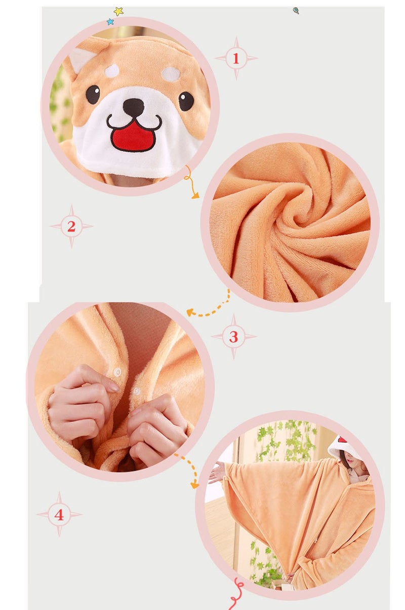 FUYU Cute Dog Cloak Blanket Soft Plush Throw Blanket Shiba Inu Cosplay Cloak - Image 5
